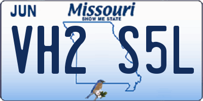 MO license plate VH2S5L