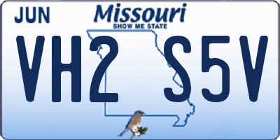 MO license plate VH2S5V