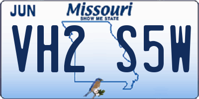 MO license plate VH2S5W