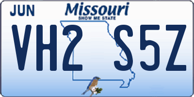 MO license plate VH2S5Z