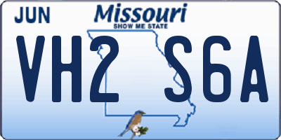 MO license plate VH2S6A