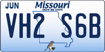 MO license plate VH2S6B