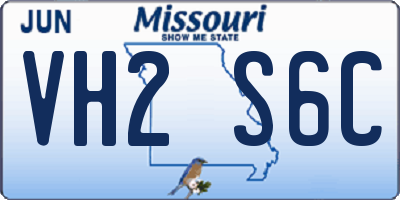 MO license plate VH2S6C