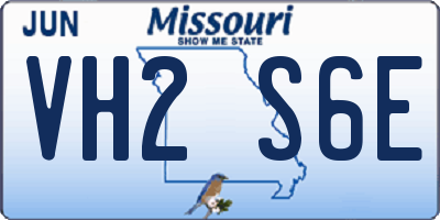 MO license plate VH2S6E