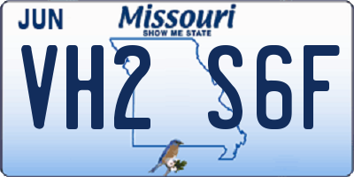 MO license plate VH2S6F