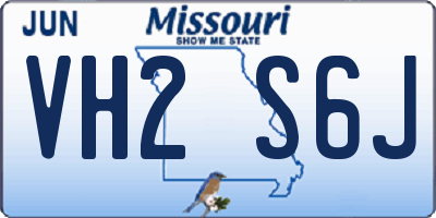 MO license plate VH2S6J