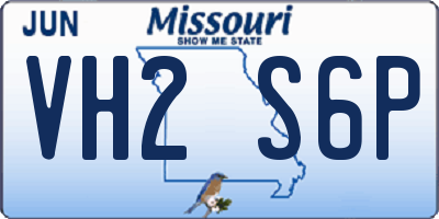 MO license plate VH2S6P