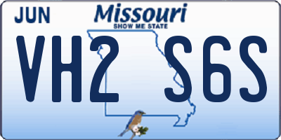 MO license plate VH2S6S