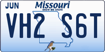 MO license plate VH2S6T