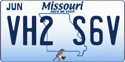 MO license plate VH2S6V