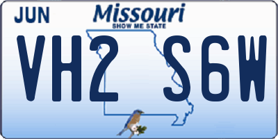 MO license plate VH2S6W