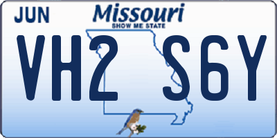 MO license plate VH2S6Y
