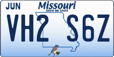 MO license plate VH2S6Z