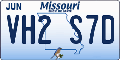 MO license plate VH2S7D
