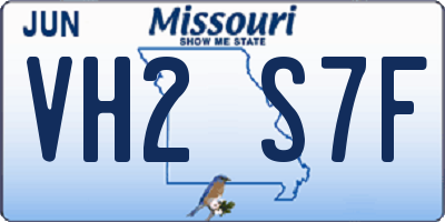 MO license plate VH2S7F