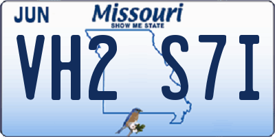 MO license plate VH2S7I