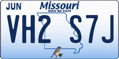MO license plate VH2S7J