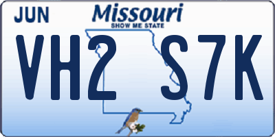 MO license plate VH2S7K