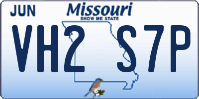 MO license plate VH2S7P