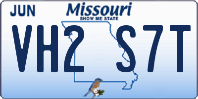 MO license plate VH2S7T