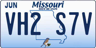MO license plate VH2S7V
