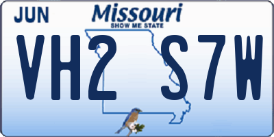 MO license plate VH2S7W