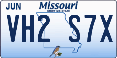 MO license plate VH2S7X