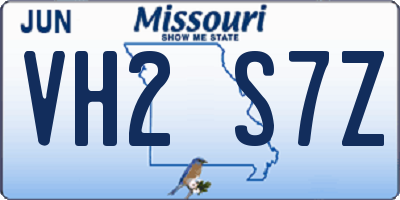 MO license plate VH2S7Z
