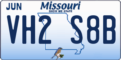 MO license plate VH2S8B
