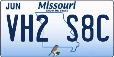 MO license plate VH2S8C