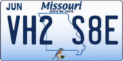 MO license plate VH2S8E