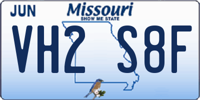 MO license plate VH2S8F