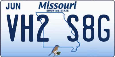 MO license plate VH2S8G