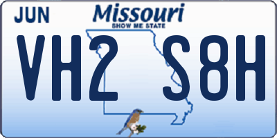 MO license plate VH2S8H