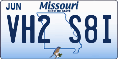 MO license plate VH2S8I