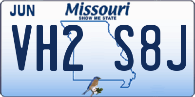 MO license plate VH2S8J