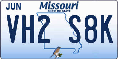 MO license plate VH2S8K
