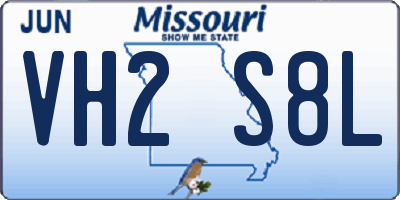MO license plate VH2S8L