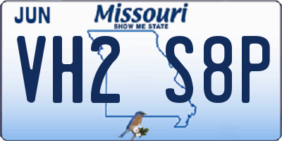 MO license plate VH2S8P