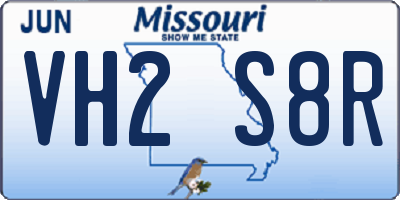 MO license plate VH2S8R