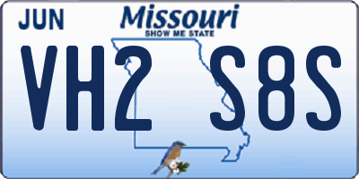 MO license plate VH2S8S