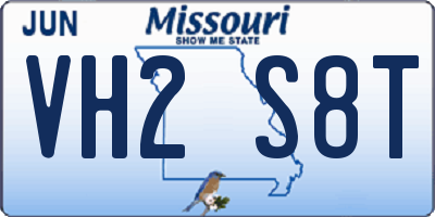 MO license plate VH2S8T