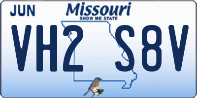 MO license plate VH2S8V