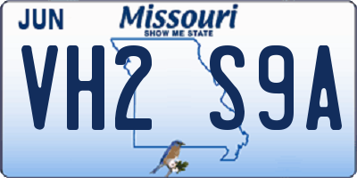 MO license plate VH2S9A