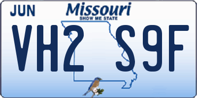 MO license plate VH2S9F