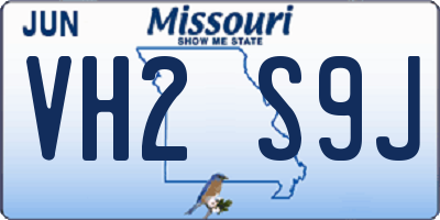 MO license plate VH2S9J