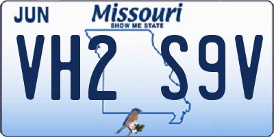 MO license plate VH2S9V