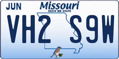 MO license plate VH2S9W