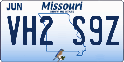 MO license plate VH2S9Z
