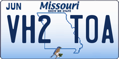MO license plate VH2T0A
